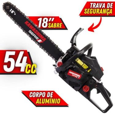 Imagem de Motosserra À Gasolina Kawashima KCS580-E 54cc 2T Robusto Com Sabre de 