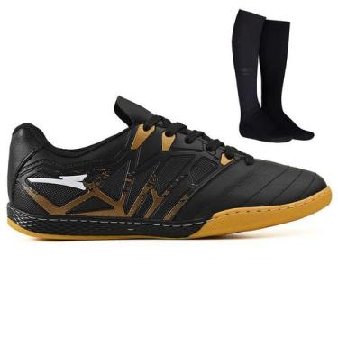 Imagem de Chuteira Futsal Masculina Bico Reforçado em Couro Futebol de Salao Qua