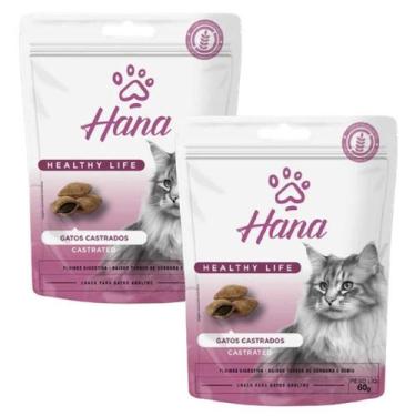 Imagem de Petisco Snack Hana Gato Castrado Adulto 60g kit 2un