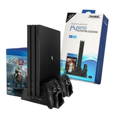 Imagem de Base Vertical Ps4 Slim/Pro Cooler Dock Controles, Stand Jogo - DACAR