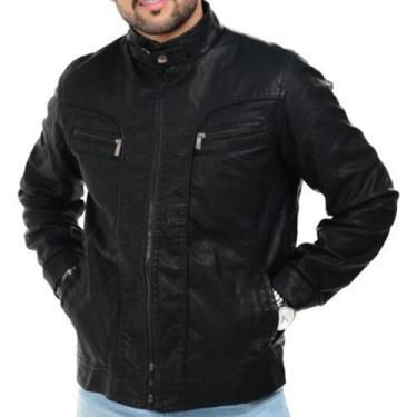 Imagem de Jaqueta De material ecológico Masculina Motoqueiro - Vmong, G3