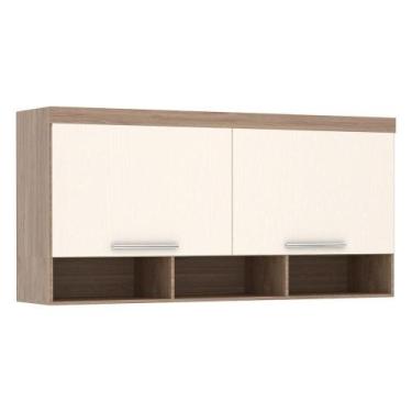 Imagem de Ponte Modulada Aérea Casal 2 Portas 167cm Avelã Com Areia - LUCIANE