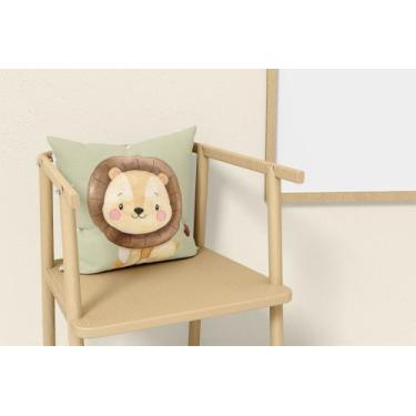 Imagem de Almofada com enchimento Infantil Leão Verde Claro - Fabrika de Festa