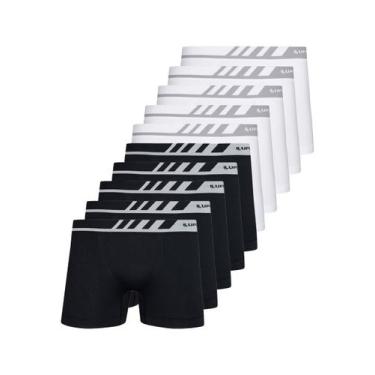 Imagem de Kit com 10 Cuecas Boxer Lupo 671-002 Colorido, Preto, M