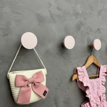 Imagem de 6 Ganchos de parede infantil menina decoração bola rosa boho - Souveni