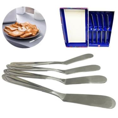 Imagem de Kit 4 Espátulas Para Manteiga Geleia Em Aço Inox Cor Cinza - Tesla Sto