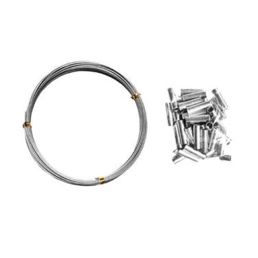 Imagem de Cabo de aço flexível encapado p/pesca 40 Lbs 10 m + 100 Luvas - RVP