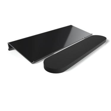 Imagem de KOTEMON Suporte de teclado de computador inclinado acrílico para digitação ergonômica, suporte de bandeja de teclado com capa antiderrapante de silicone, preto