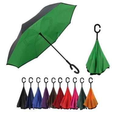 Imagem de Guarda chuva invertido tecido duplo impermeável hastes reforçadas cont