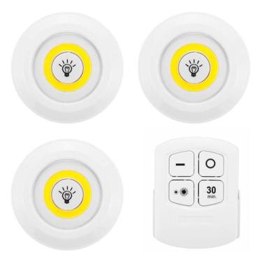 Imagem de Kit Iluminação Luminária 3 Led Spots Sem Fio + Controle - Bivena