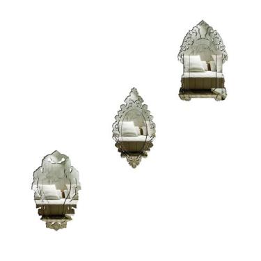 Imagem de Kit Mini Espelhos Decorativos venezianos Pegui Bari 3 peças - CREATUS,