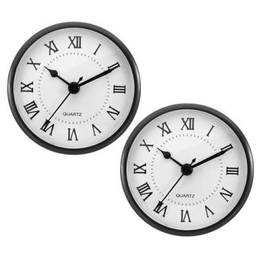 Imagem de PATIKIL Inserção de relógio de quartzo de 90 mm, 2 peças, movimento de quartzo redondo em miniatura, mini relógio numeral romano serve para 78 mm/orifício de 7 polegadas de diâmetro para substituição