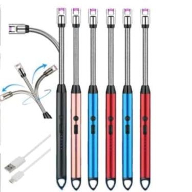 Imagem de Isqueiro Acendedor Elétrico USB Recarregvel Cozinha Fogão Gas Elétrico USB Recarregável com Cabo Carregador (6 Isqueiros)