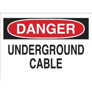 Imagem de Brady Placa de perigo elétrico de plástico 25563, 25,4 cm x 35,5 cm, legenda "Underground Cable"