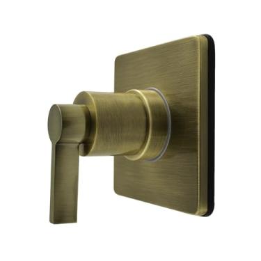 Imagem de Kingston Brass KS4043NDL NuvoFusion Válvula de desvio de seis vias de manípulo único com kit de acabamento, latão antigo