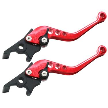 Imagem de Zreneyfex Conjunto de alavancas de embreagem de freio curto CB300F, substituição para Honda CB300FA CB400F CB400R CB500F CB500X CBR250R CBR300R CBR500R GROM MSX125 Monkey 125 18-19 (vermelho)