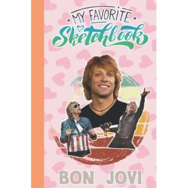 Imagem de Jon Bon Jovi Sketch Book Singer for Fan Men Women Teen: Jon Bon Jovi Large Notebook for Drawing | Jon Bon Jovi Sketchbook For Drawing Sketching | ... School, Event | Size 6 x 9 inches | 105 pages