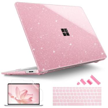 Imagem de Tuiklol Capa fina e brilhante para laptop Microsoft Surface de 13,8 polegadas, versão 2024, modelo 7ª edição: 2036 com capa rígida de plástico + plugue de poeira + protetor de tela + capa de teclado,