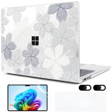 Imagem de MEEgoodo Capa para laptop Microsoft Surface de 13,9 polegadas, tela sensível ao toque 2024 (7ª edição), capa transparente compatível com modelo 2036, capa rígida para laptop com teclado e webcam e