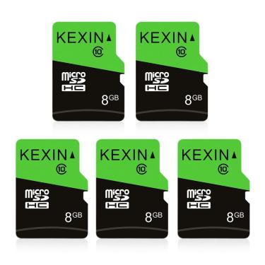 Imagem de Cartão Micro SD KEXIN 8GB, pacote com 5, com adaptador SD UHS-I C10