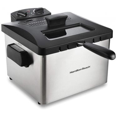 Imagem de Fritadeira Elétrica 4,5L Profissional, Aço Inoxidável, 1800W, 110v, HAMILTON BEACH 35035, Prateado