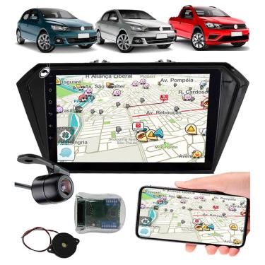 Imagem de Multimídia 2 Din 9" Polegadas Gol Voyage Saveiro G7 G8 2017 Em Diante + Câmera de...