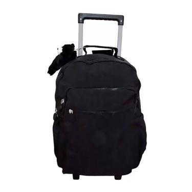 Imagem de Mochila Escolar Mala com Rodas 16 Trendy Preto com Chaveiro Pelúcia 12440 - Xeryus
