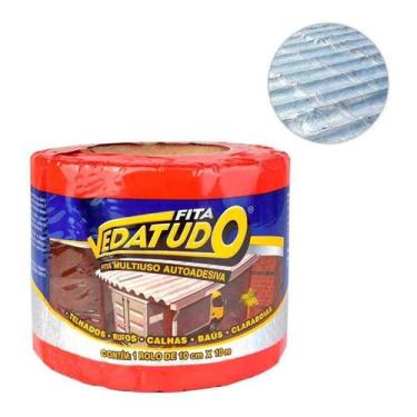 Imagem de fita manta asfáltica auto adesiva metalizada vedatudo 10cm x 10m  dryk