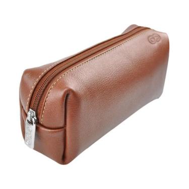 Imagem de Estojo / Necessaire PALERMO em Couro Galvani, Marrom pinhão