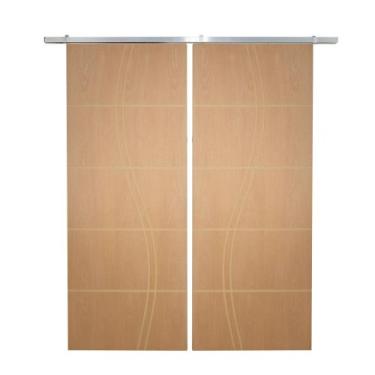 Imagem de Porta Dupla de Correr p/ Verniz Frisada - Vanin Portas e Janelas, 210x