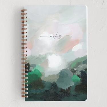 Imagem de Minted Caderno Light Seeker, diário de escrita para anotações e diário, capa durável sem acrílico, pintado, abstrato, design de arte moderna, caderno de diário encadernado em espiral com 80 páginas
