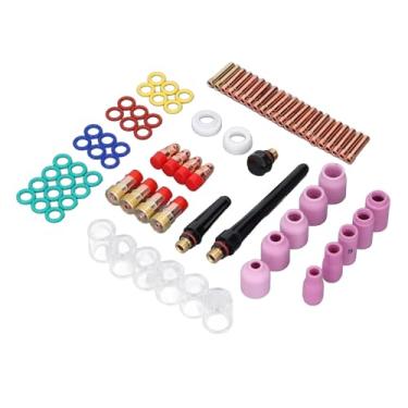Imagem de Kit de Acessórios para Tocha de Soldagem Tig, 81 Peças, Copos de Vidro, Suporte de Eletrodo, Bicos de Cerâmica, Consumíveis para WP-17 18 26