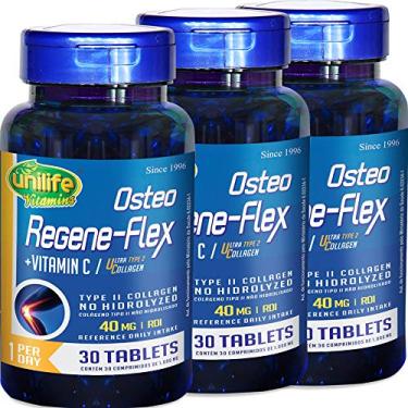 Imagem de Kit com 3 Frascos de Colágeno Tipo 2 (UC2) Osteo Regeneflex 30 Comprimidos Unilife