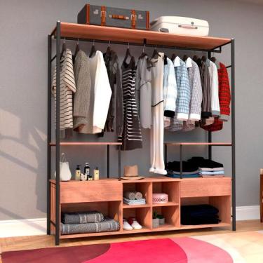 Imagem de Roupeiro Industrial Solteiro Gavi 2 Gavetas Preto/Demolição G79 - Gran