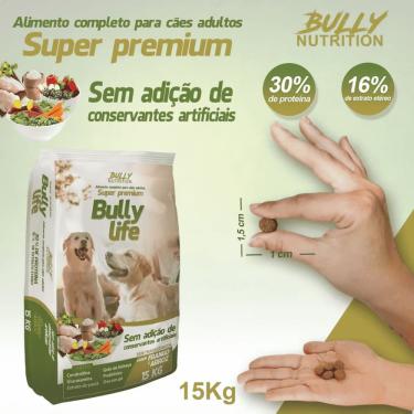 Imagem de Ração Natural Para Todas Raças de Cachorro Super Premium Bully Life 15Kg
