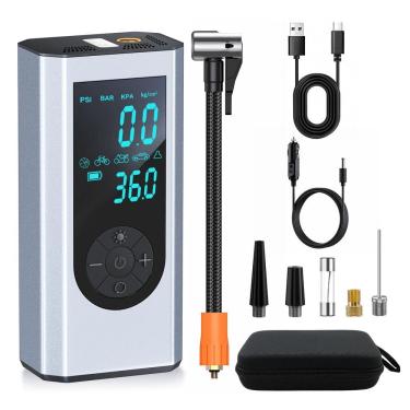 Imagem de Compressor de ar portátil com inflador de pneus BGTEC 150 PSI 20000mAh