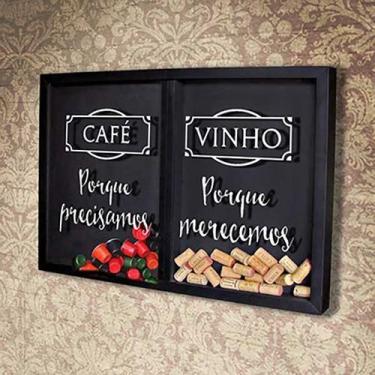 Imagem de Quadro Misto para Rolhas e Cápsulas de café - Merecemos e Precisamos -
