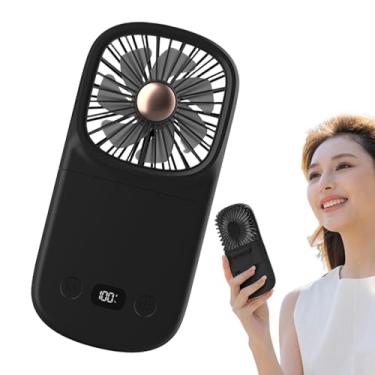Imagem de Fã de viagem dobrável, ventilador portátil portátil - Fã dobrável de bateria com exibição digital - Refriar gadgets, soprador de resfriamento para interior externo, clima quente