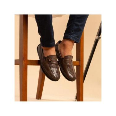 Imagem de Mocassim Masculino Em Couro Prime Legitimo Leve e Confortável - Rota F