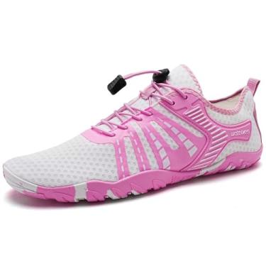 Imagem de WateLves Water Shoes – Meias aquáticas de secagem rápida, para surf, ioga, hidroginástica, Vitality Pink White, 40 BR