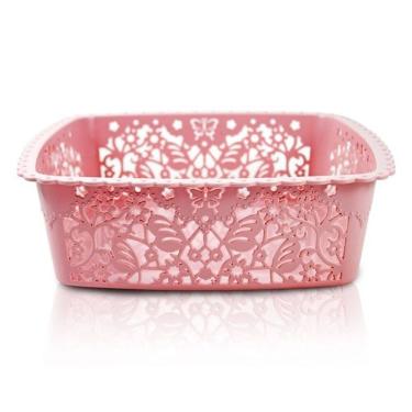 Imagem de Cesto organizador rosa  m  coleção lifestyle jacki design