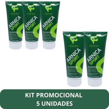 Imagem de Gel Massageador Fashion Arnica Sport Bisnaga 200ml Kit 5 Unidades - Fa