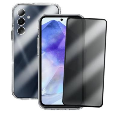 Imagem de Kit Proteção Compatível Samsung Galaxy A55 Capinha Transparente Space + Película 3D Privacidade Anti Espião