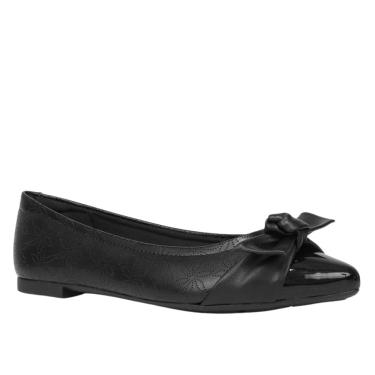 Imagem de Sapatilha Modare Bico Fino Verniz Laço Feminina Preta