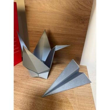 Imagem de Estátua Origami Cisnes E avião Em Plástico 16cm - FLEX3D