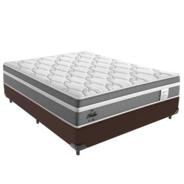 Imagem de Cama Box Casal Marrom + Colchão Berlim Molas Ensacadas Probel