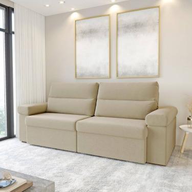 Imagem de Sofá Retrátil e Reclinável 250cm Botero Cabecasa Madeiramadeira Bege