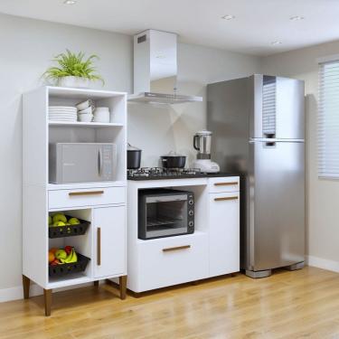 Imagem de Conjunto 2 Peças Fruteira com Nicho e Balcão 5 Bocas Contagem Branco