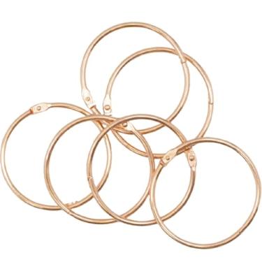 Imagem de Craftelier - Conjunto de 6 anéis de encadernação de metal para álbuns, criação de cartões e outros projetos de artesanato | Anéis para álbuns de fotos, cadernos ou diários | Tamanho Ø 60 mm - Cor ouro