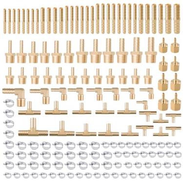 Imagem de 168 peças de acessórios de linha de combustível de farpa de mangueira kit sortido emenda de farpa/acoplador/adaptador fêmea/tee/90° rosca de cotovelo macho 1/20.3 cm 3/40.6 cm 1/10.2 cm 5/40.6 cm 3
